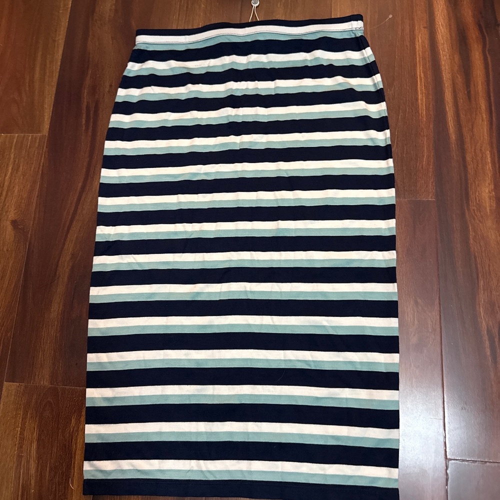 MAX STUDIO Striped Midi Skirt Size Medium